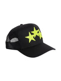 AMIRI BLACK & YELLOW TRIPLE STAR TRUCKER HAT
