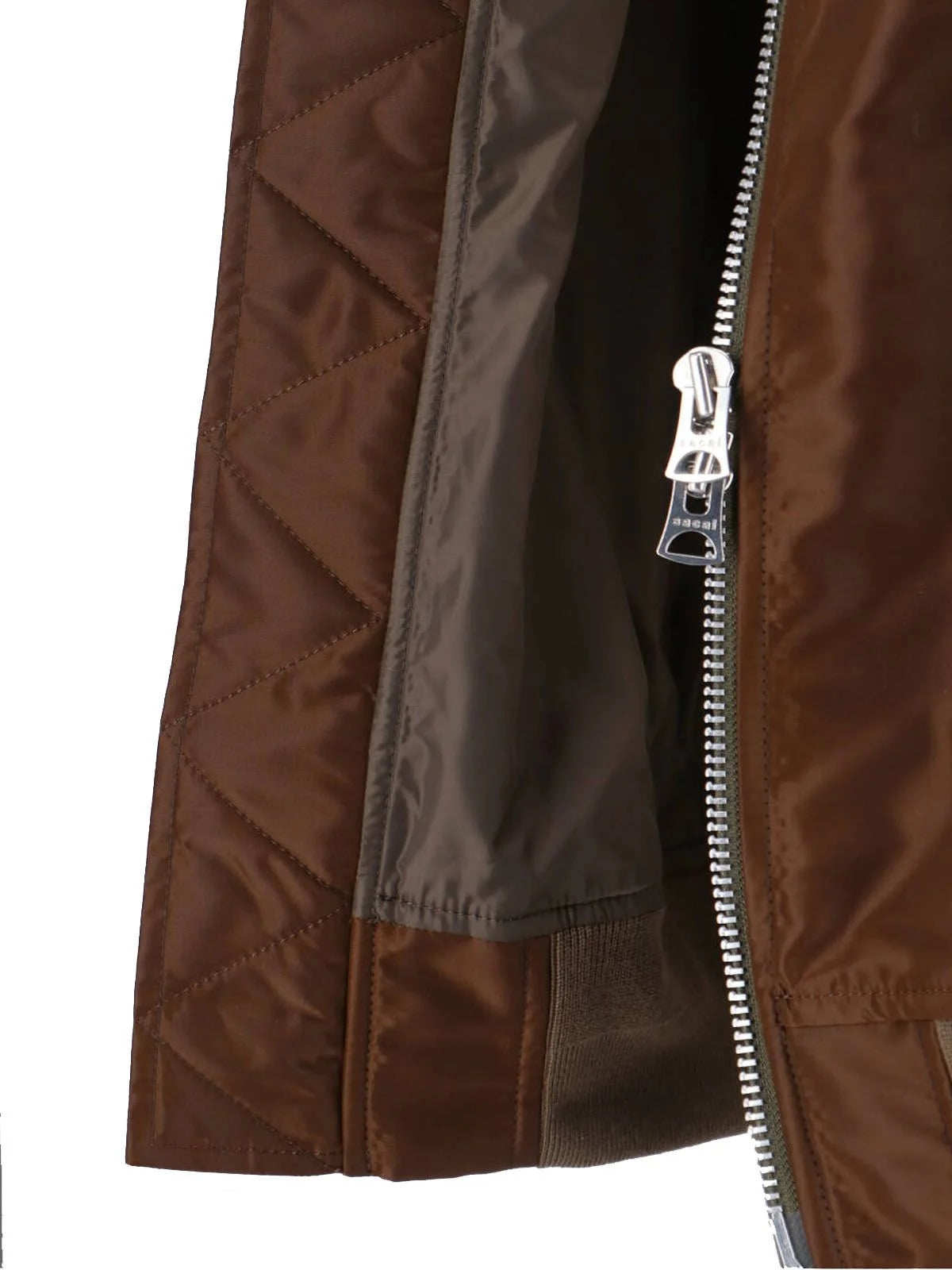 SACAI TWILL COLLARED ZIP-UP BLOUSON BROWN