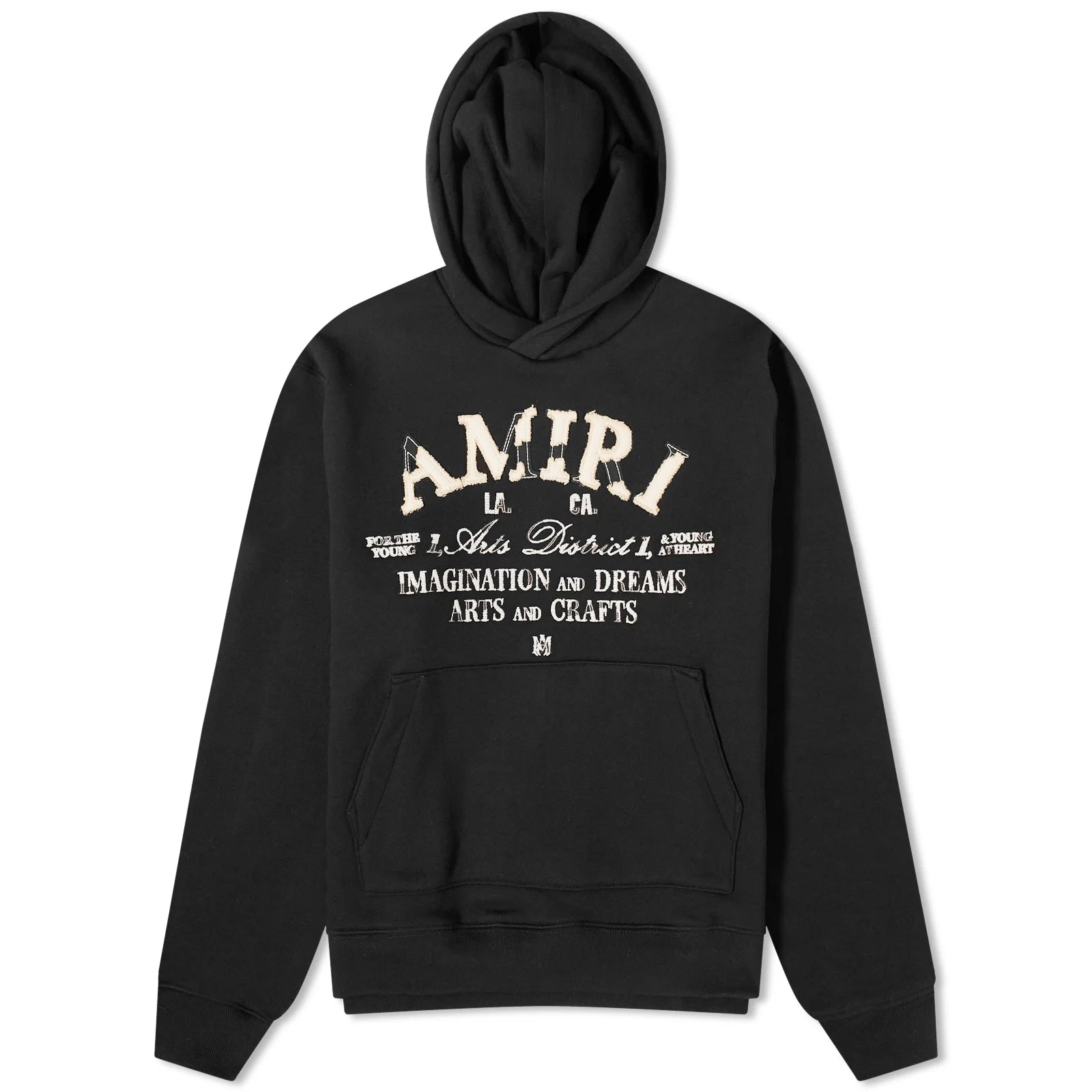 AMIRI ART DISTRICT HOODIE BLACK DISTRESSED