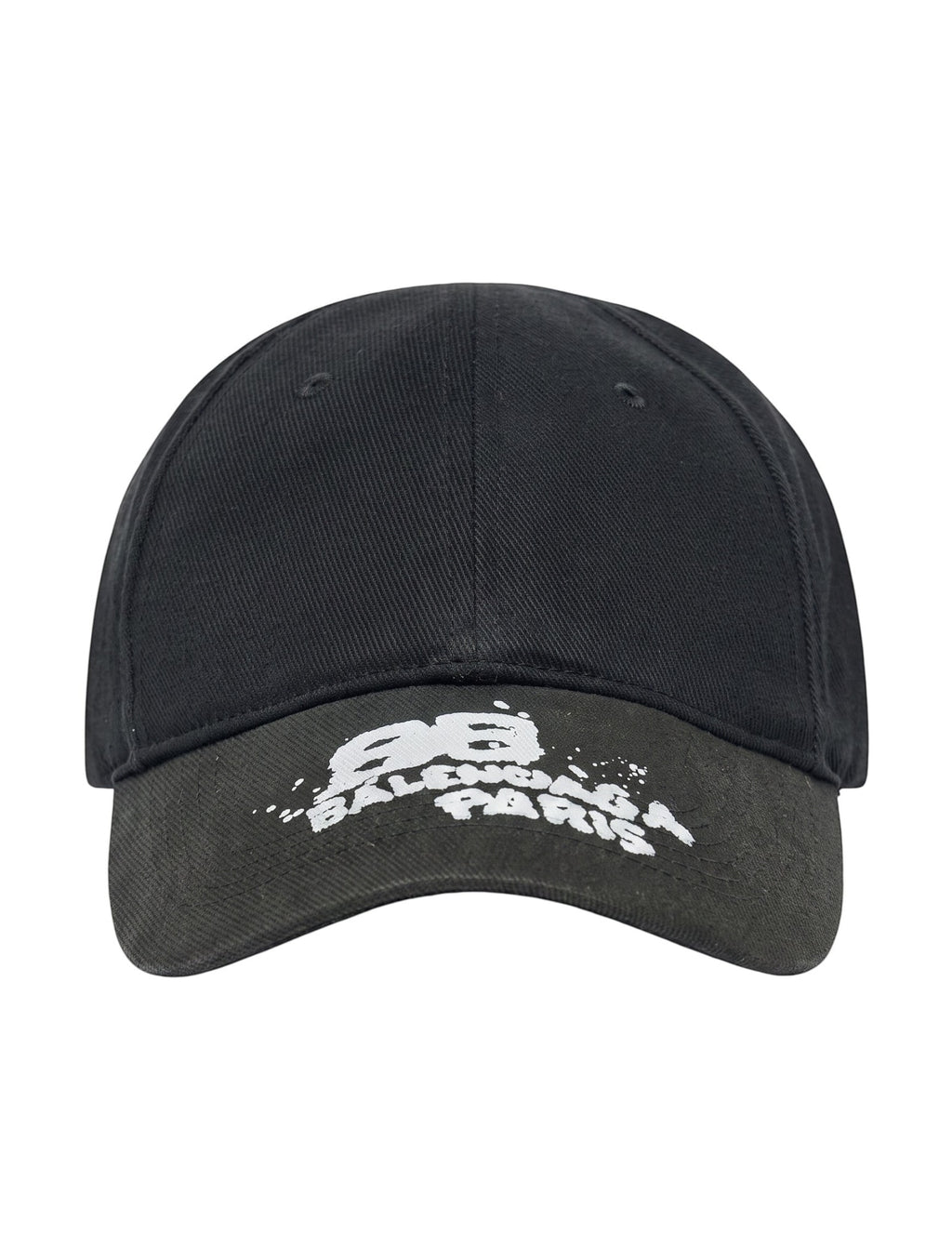 BALENCIAGA HAND DRAWN BB ICON VELCRO TAB HAT BLACK