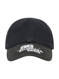 BALENCIAGA HAND DRAWN BB ICON VELCRO TAB HAT BLACK