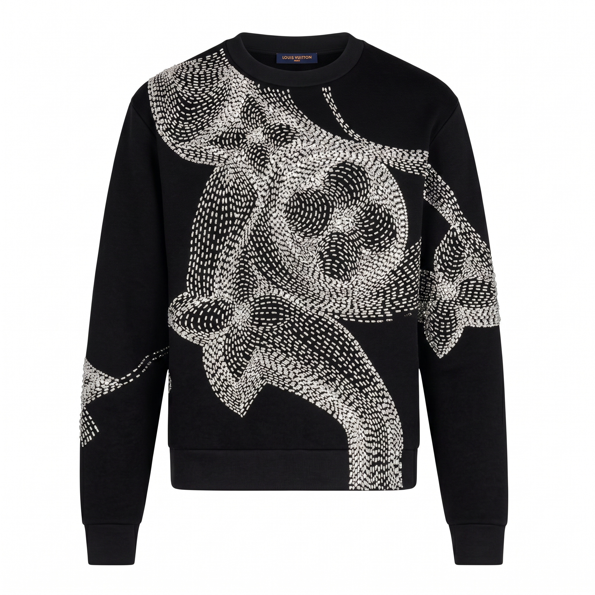 LOUIS VUITTON LV FLORAL PRINT CREWNECK BLACK