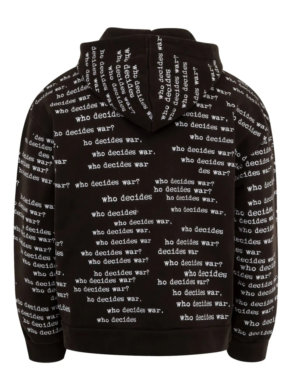 WHO DECIDES WAR SCRIPTURE ZIP UP HOODIE BLACK