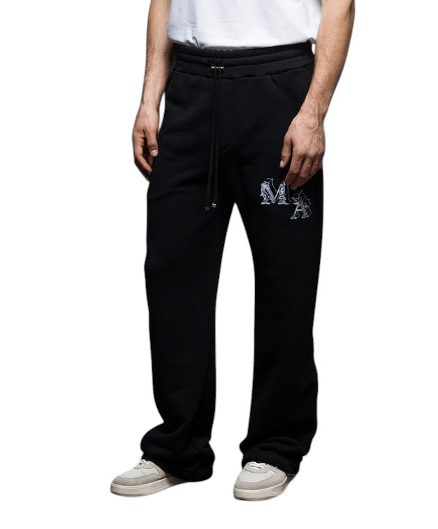 AMIRI BLACK & WHITE ANGEL LOGO SWEATPANTS