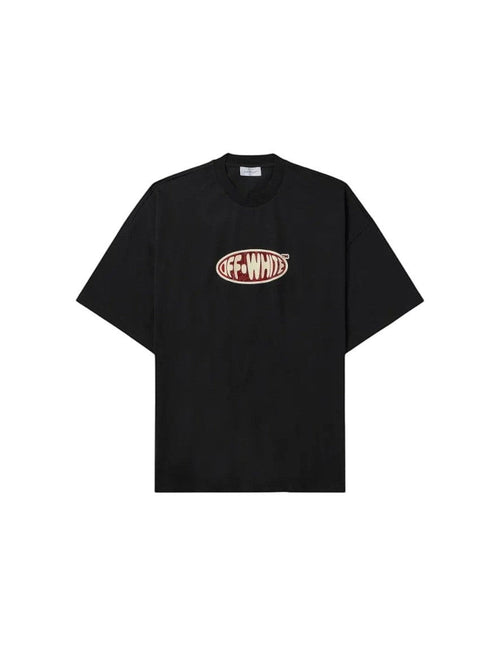 OFF-WHITE CRYSTAL ROUND LOGO OVER T-SHIRT BLACK