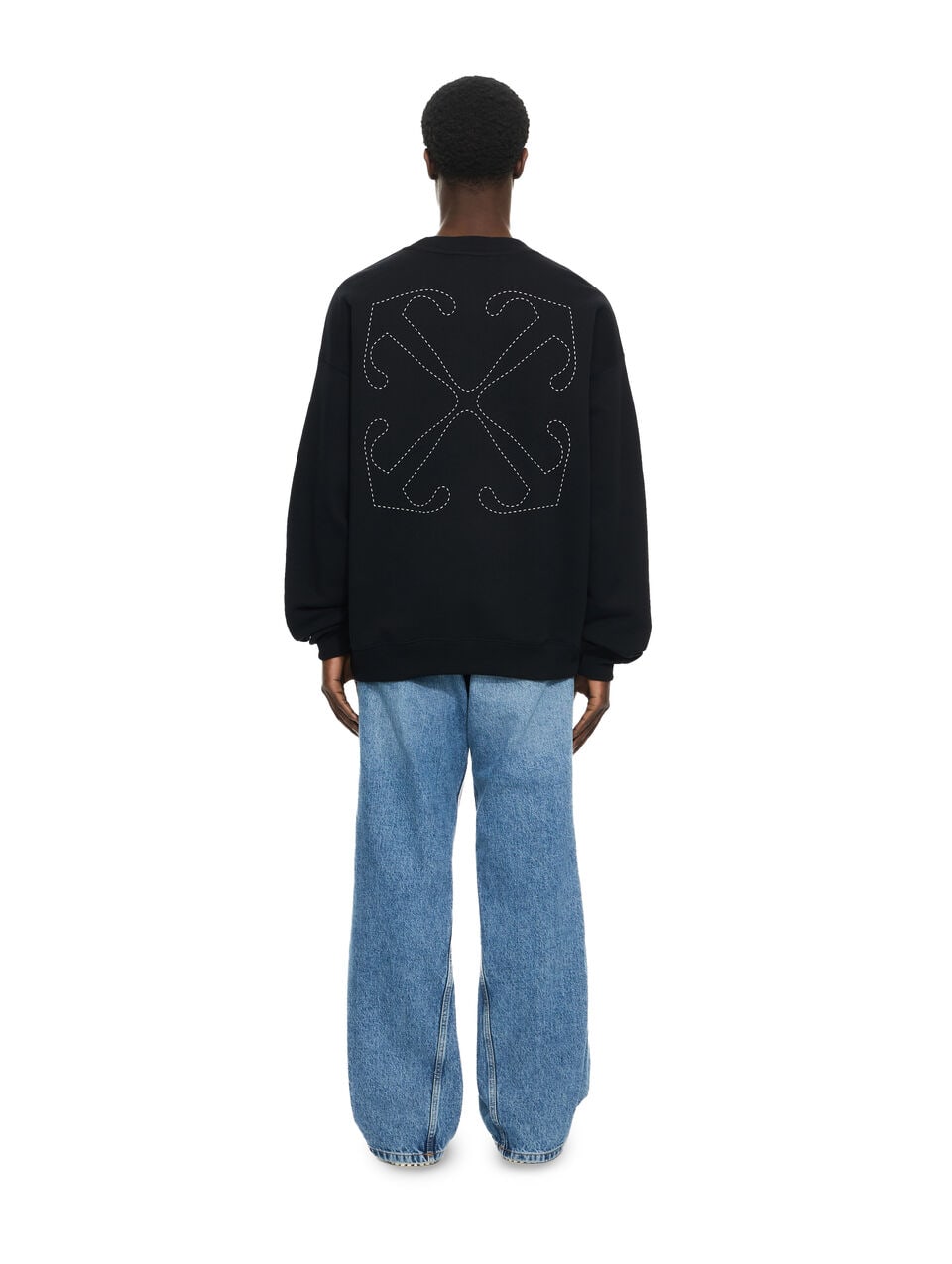 OFF WHITE DOTTED ARROW DIAGONAL SKATE SWEATSHIRT BLACK WHITE