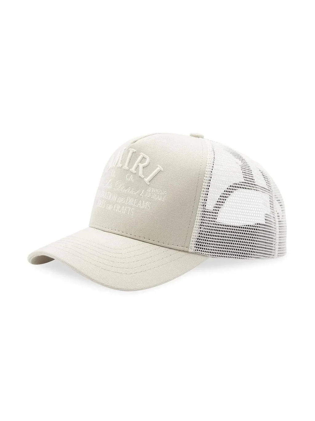 AMIRI ARTS DISTRICT TRUCKER HAT STONE GREY