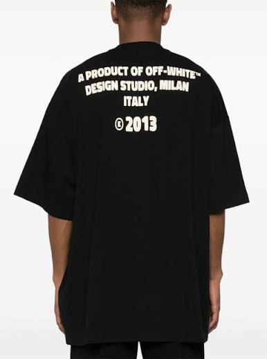 OFF-WHITE CRYSTAL ROUND LOGO OVER T-SHIRT BLACK