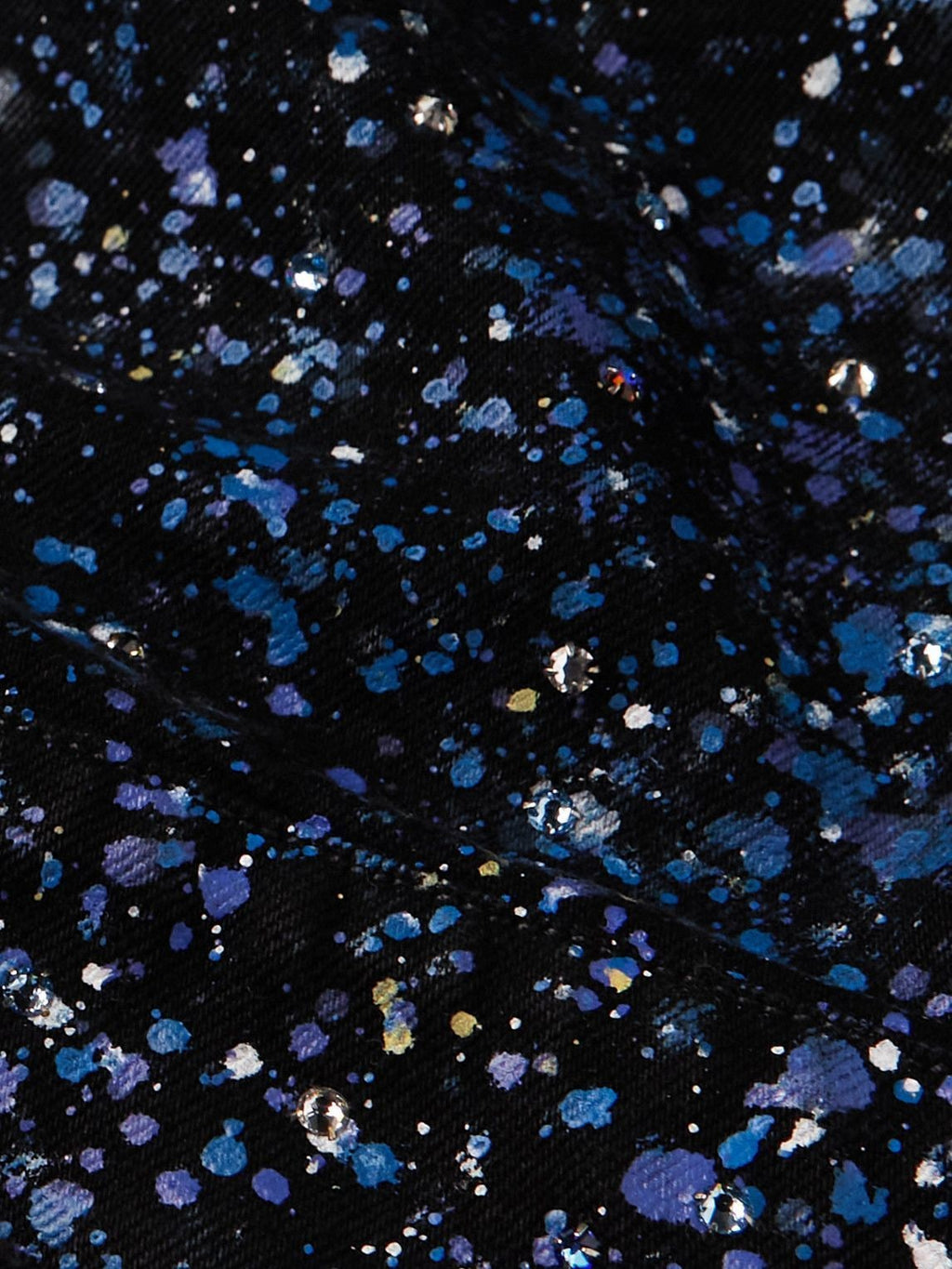 AMIRI DISTRESSED EMBELLISHED PAINT JACKET BLACK