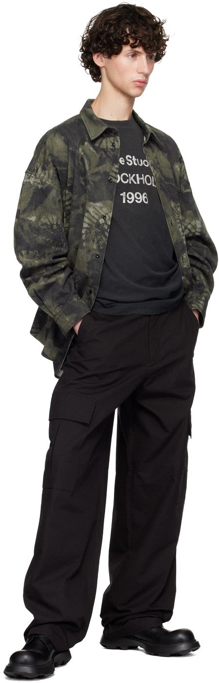 ACNE STUDIOS SPRAYED FADED BLACK 1996 LOGO T-SHIRT LONG SLEEVE