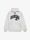 BALENCIAGA SKATER LOGO DISTRESSED HOODIE WHITE