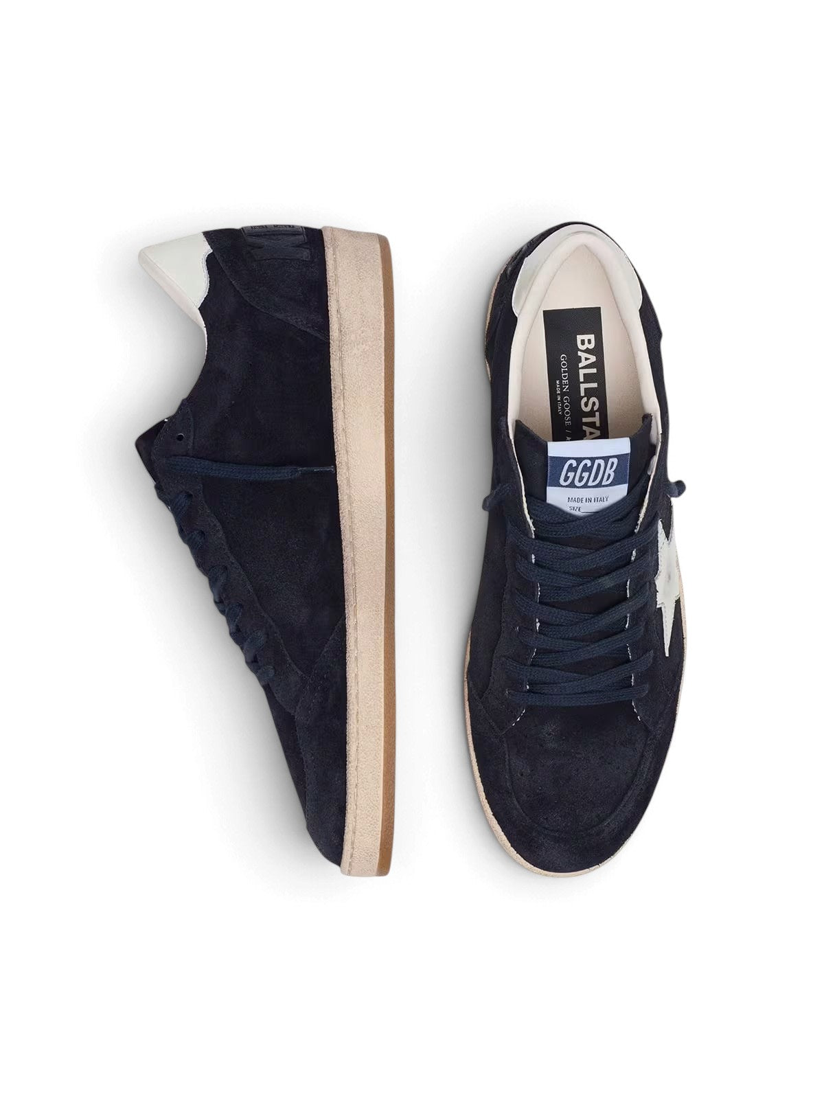 GOLDEN GOOSE BALL STAR DARK BLUE SUEDE WHITE LEATHER STAR
