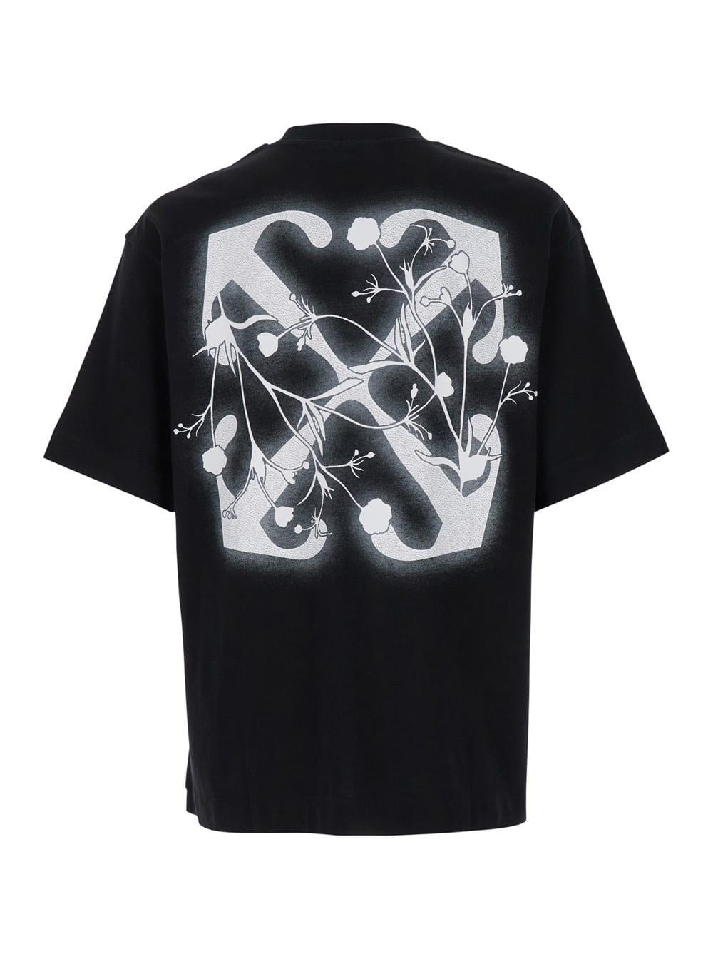 OFF WHITE FLOWER SPRAY ARROW T-SHIRT BLACK