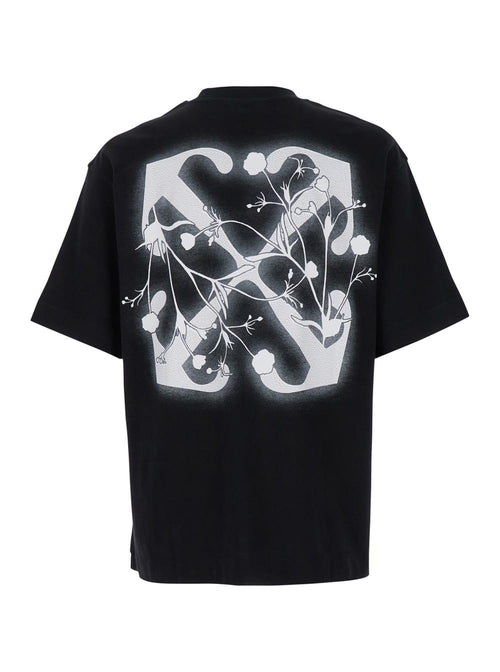 OFF WHITE FLOWER SPRAY ARROW T-SHIRT BLACK