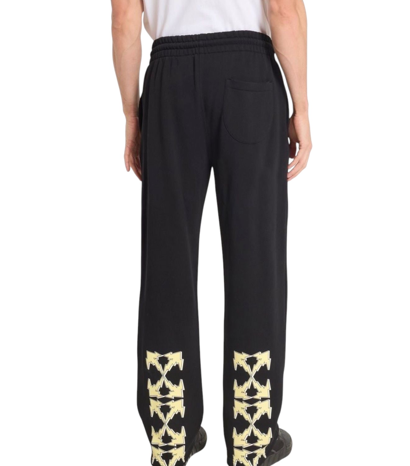 OFF WHITE BOLT ARROW OPEN HEM SWEATPANTS BLACK