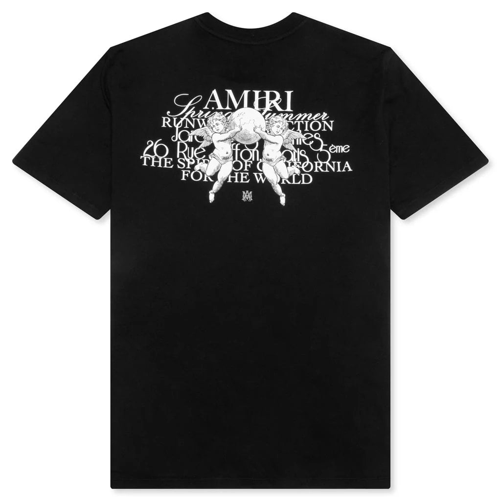 AMIRI CHERUB TEXT BLACK T-SHIRT
