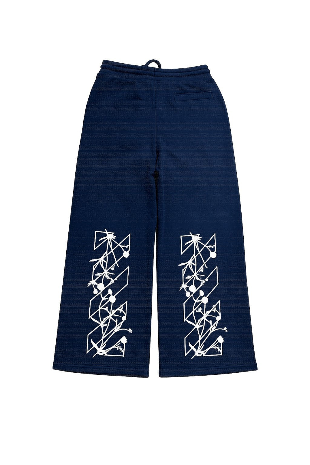 OFF WHITE WIDE LEG SWEATPANTS INDIGO DIAGS FLOWERS