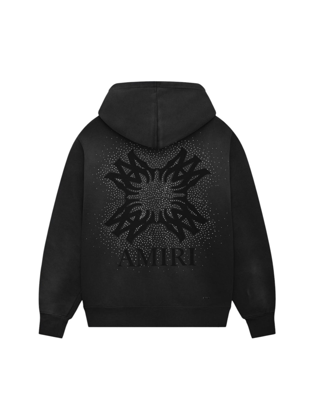 AMIRI MA QUAD CRYSTAL ZIP UP HOODIE BLACK