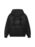 AMIRI MA QUAD CRYSTAL ZIP UP HOODIE BLACK