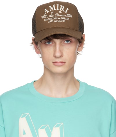 AMIRI ARTS DISTRICT TRUCKER HAT BROWN