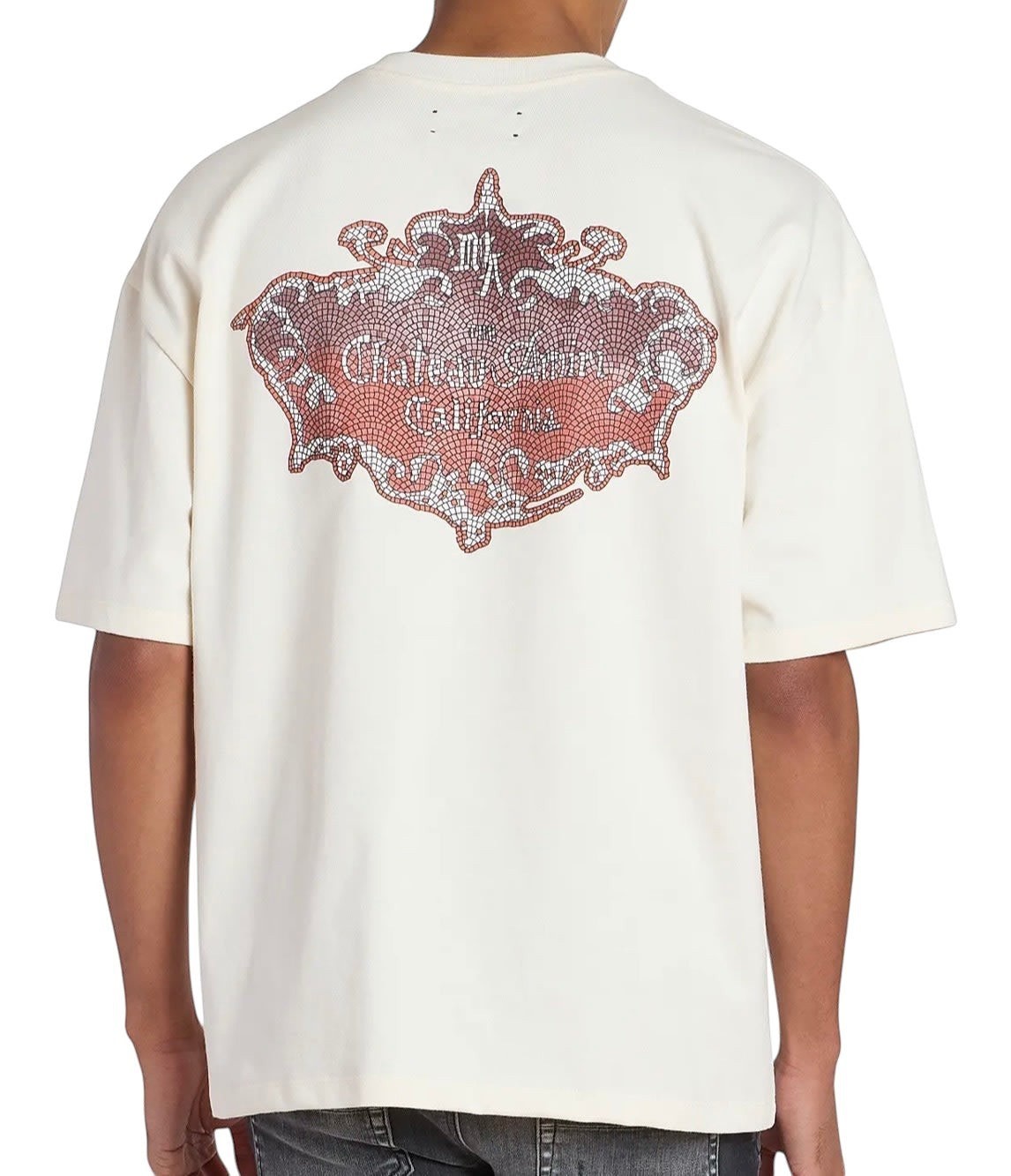 AMIRI CHATEAU CREST LOGO OVERSIZED T-SHIRT IVORY