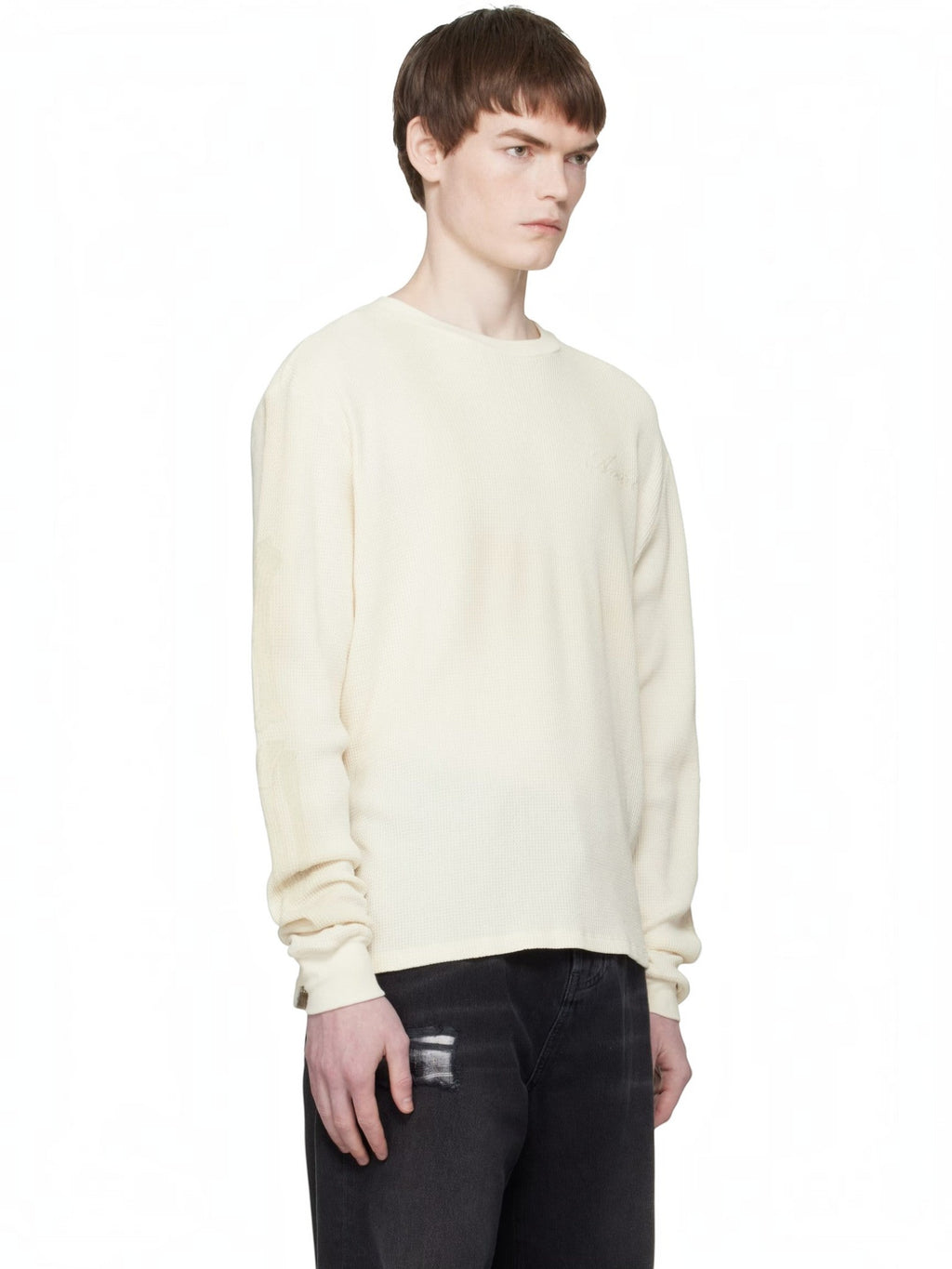 AMIRI WHITE BONES THERMAL LONG SLEEVE T-SHIRT