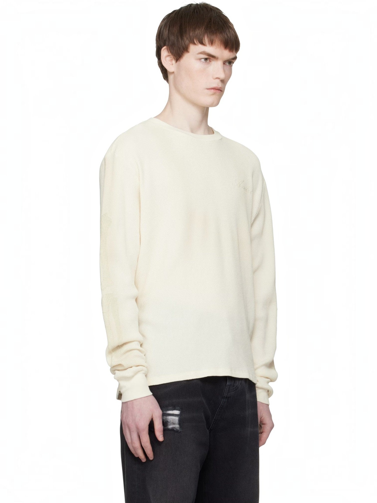 AMIRI WHITE BONES THERMAL LONG SLEEVE T-SHIRT