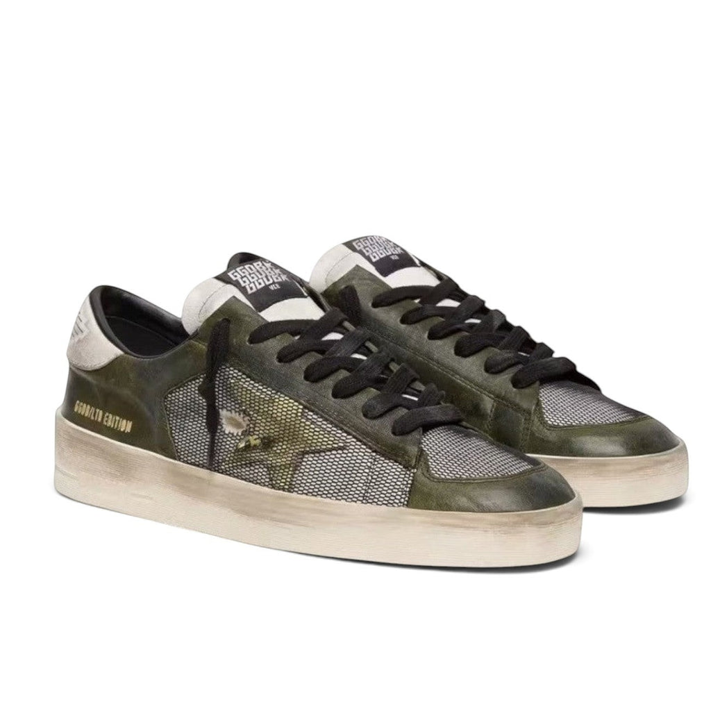 GOLDEN GOOSE STARDAN UNDER NET STAR OLIVE
