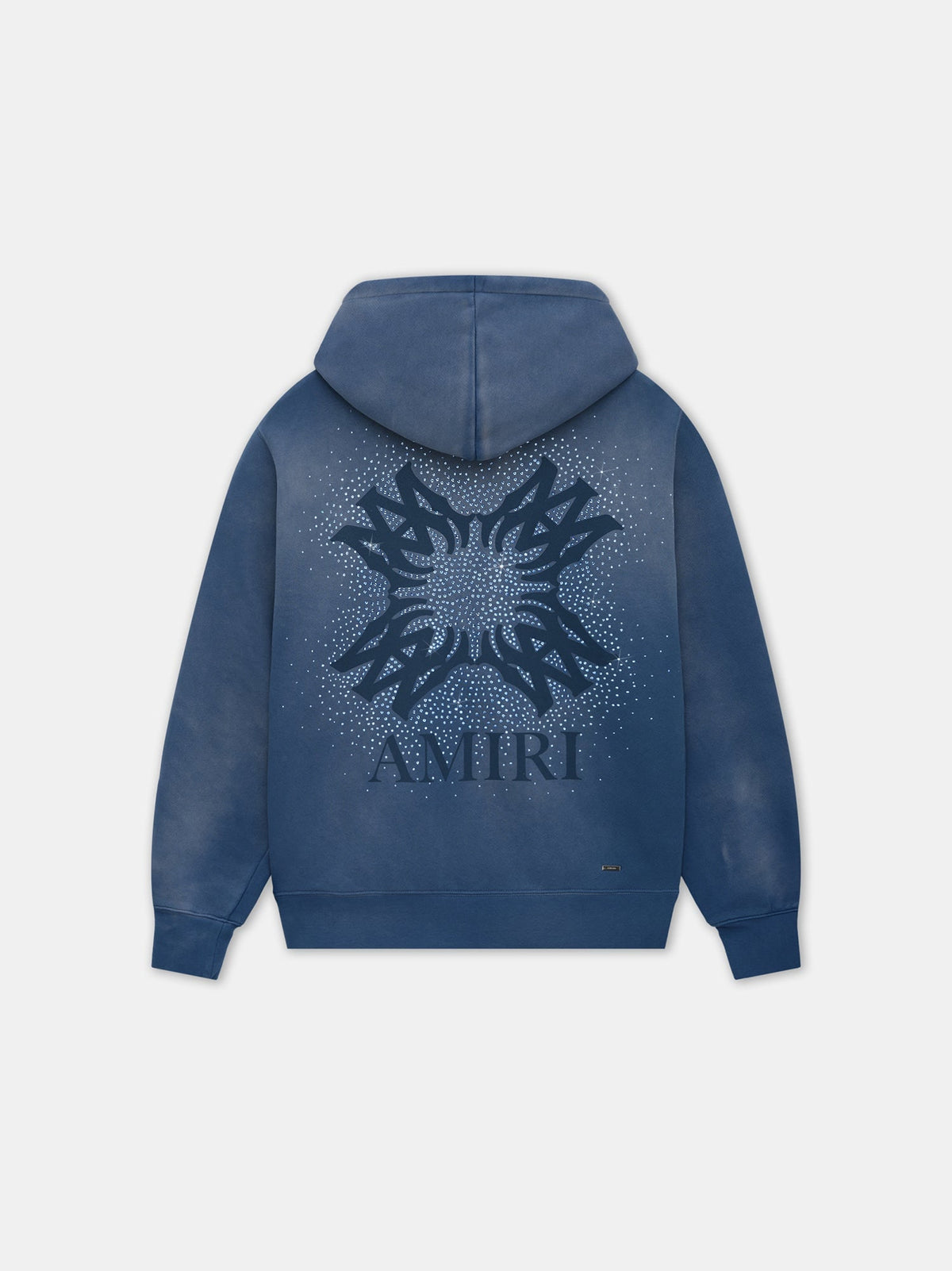 AMIRI QUAD CRYSTAL ZIP HOODIE BLUE