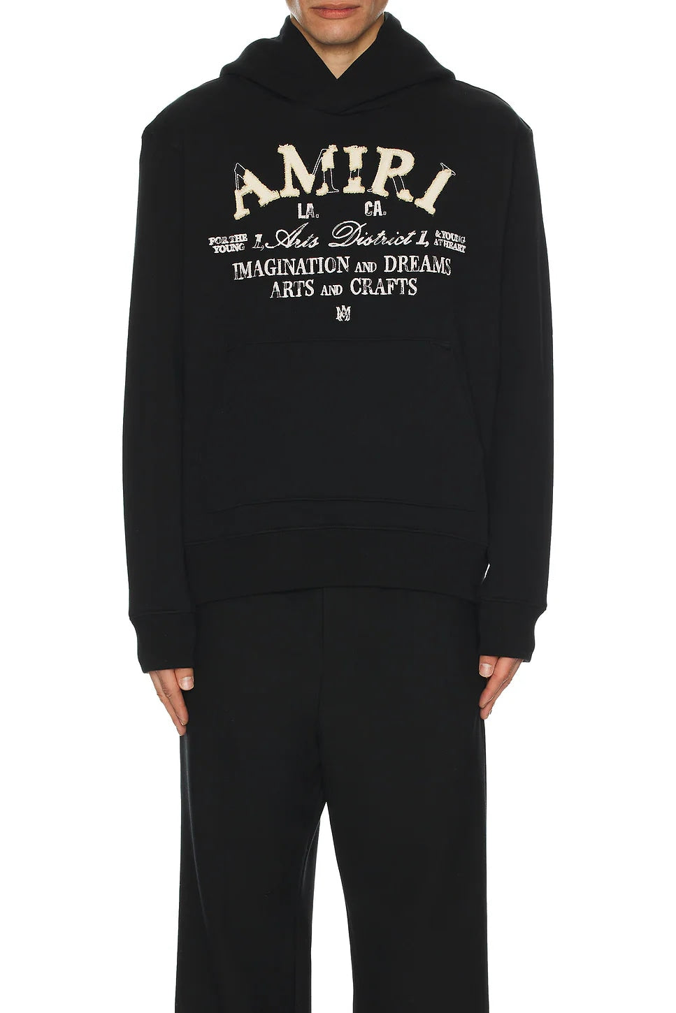 AMIRI DISTRESSED ARTS DISTRICT HOODIE BLACK
