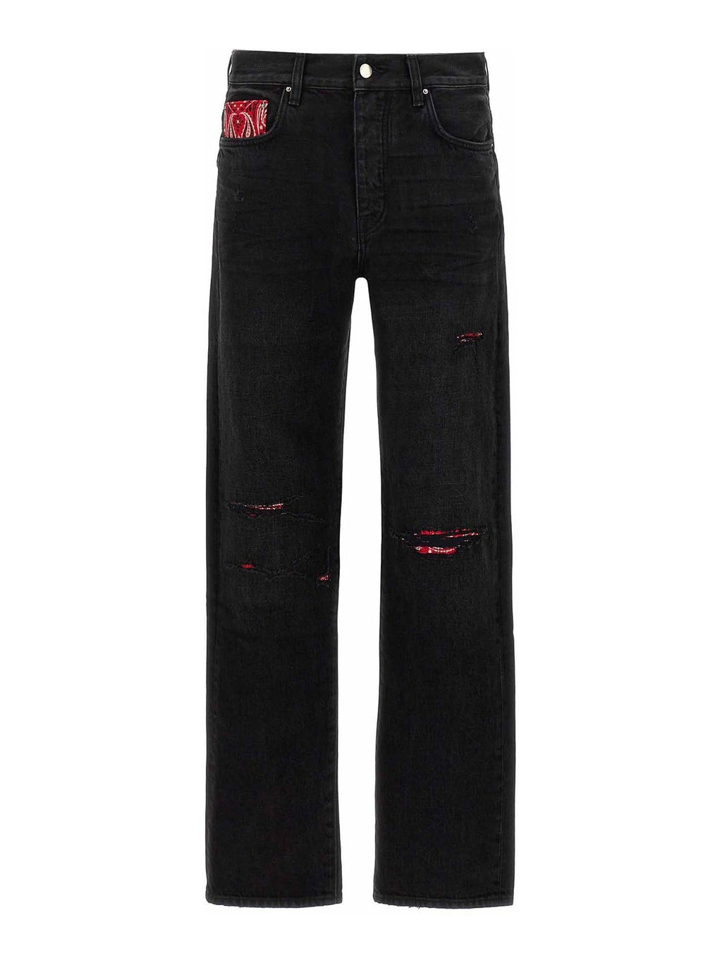 AMIRI BANDANA REPAIRED JEANS BLACK
