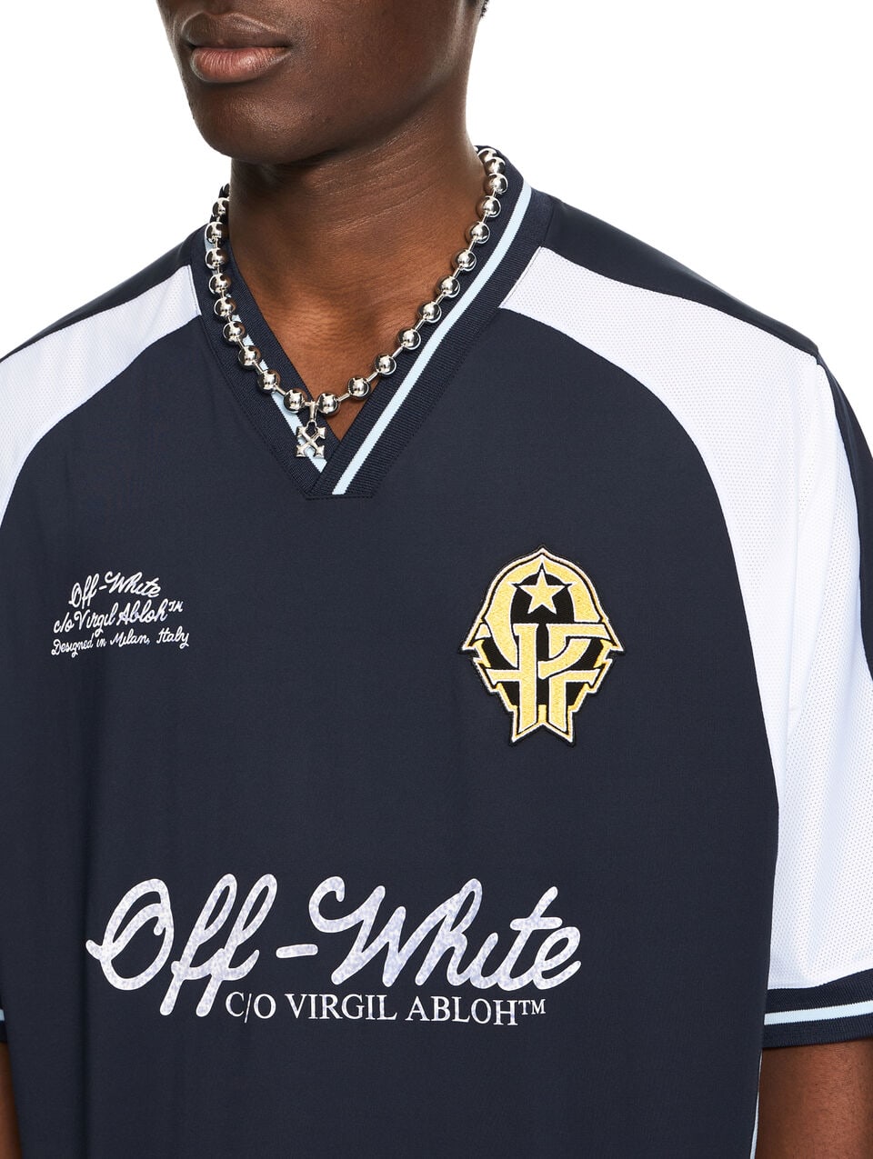 OFF WHITE ROYAL TEAM SOCCER T-SHIRT