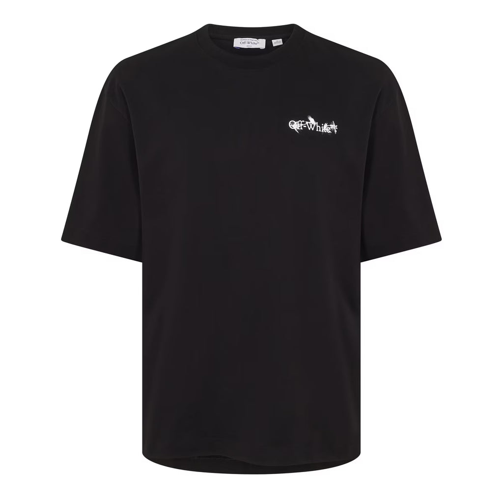 OFF WHITE FLOWER SPRAY ARROW T-SHIRT BLACK