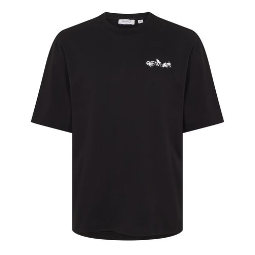 OFF WHITE FLOWER SPRAY ARROW T-SHIRT BLACK