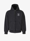 BALENCIAGA KEY CREST MOLLETON ARCHETYPE ZIP UP WASHED BLACK