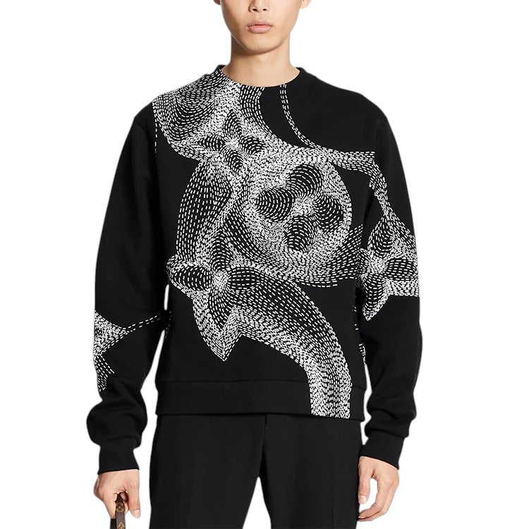 LOUIS VUITTON LV FLORAL PRINT CREWNECK BLACK