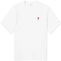 AMI PARIS WHITE T-SHIRT RED LOGO