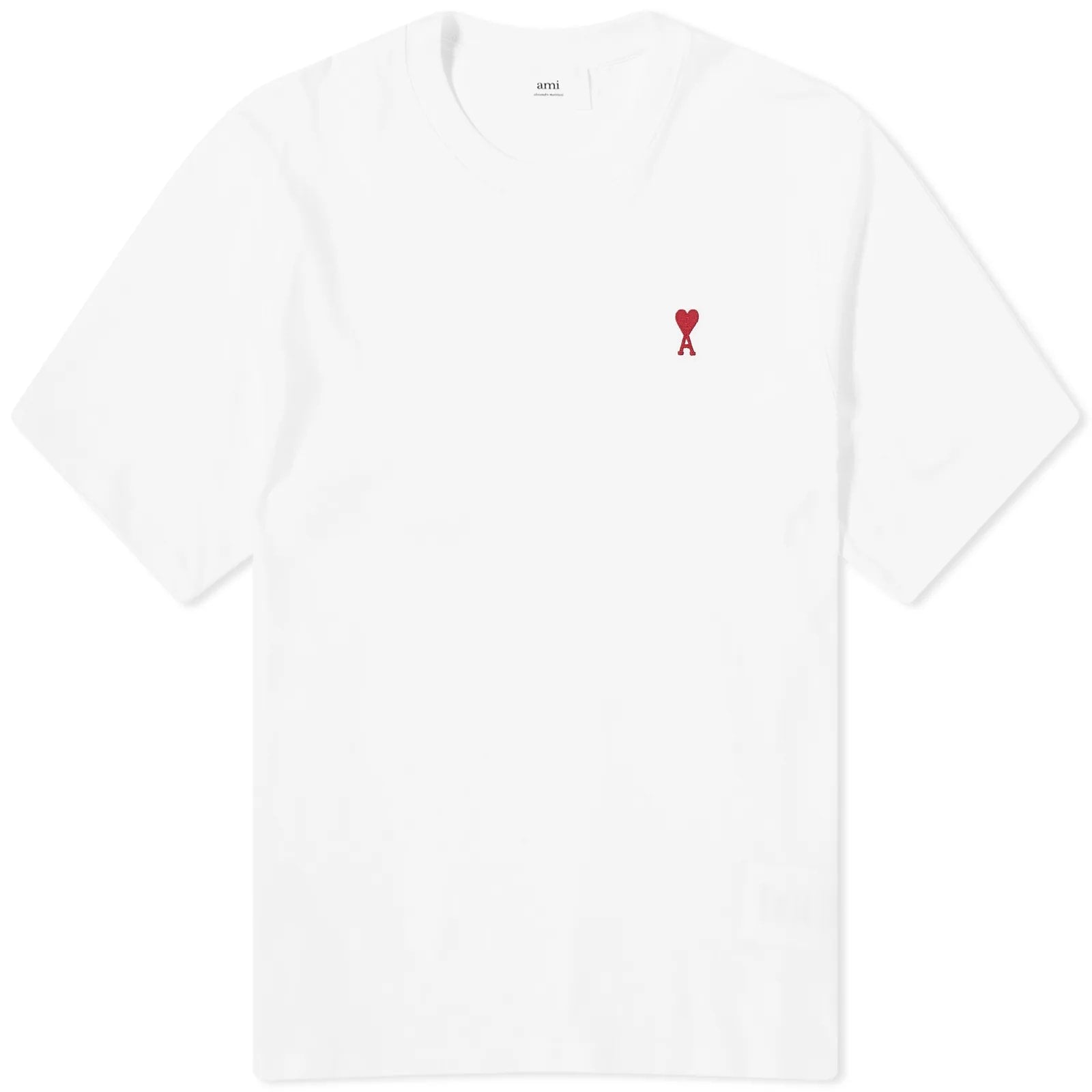 AMI PARIS WHITE T-SHIRT RED LOGO