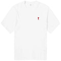 AMI PARIS WHITE T-SHIRT RED LOGO