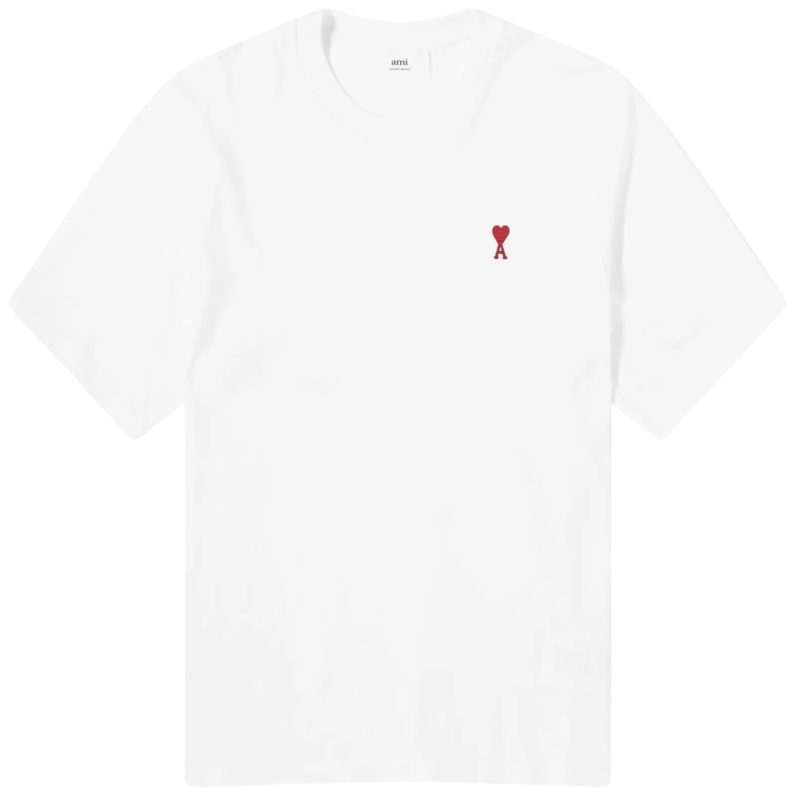 AMI PARIS WHITE T-SHIRT RED LOGO