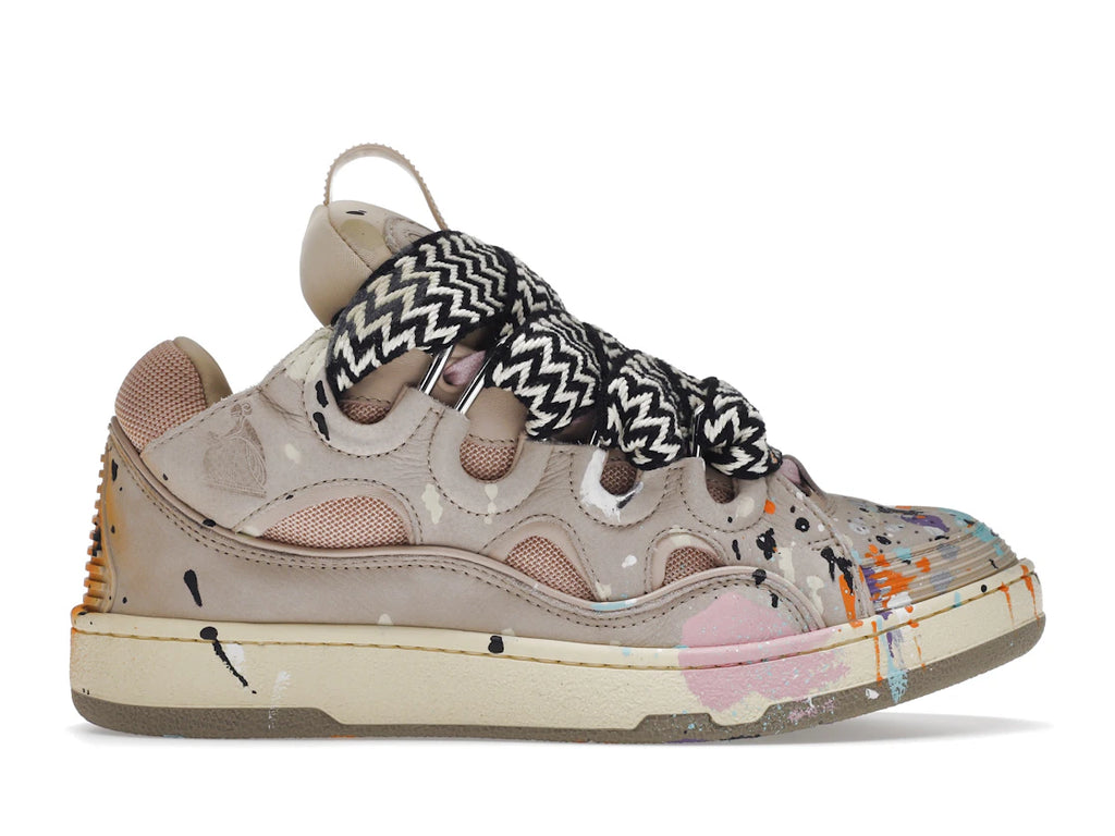 LANVIN LEATHER CURB x GALLERY DEPT. PALE PINK MULTI PAINT DRIP
