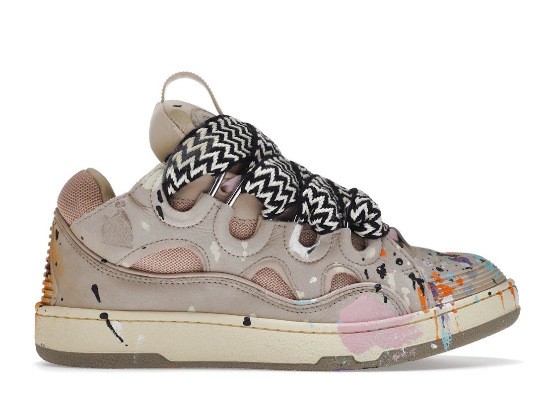 LANVIN LEATHER CURB x GALLERY DEPT. PALE PINK MULTI PAINT DRIP