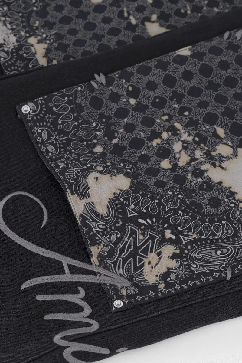 AMIRI CARPENTER BLEACH BANDANA  JEANS BLACK