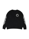 CHROME HEARTS HORSESHOE CREWNECK BLACK FLORAL