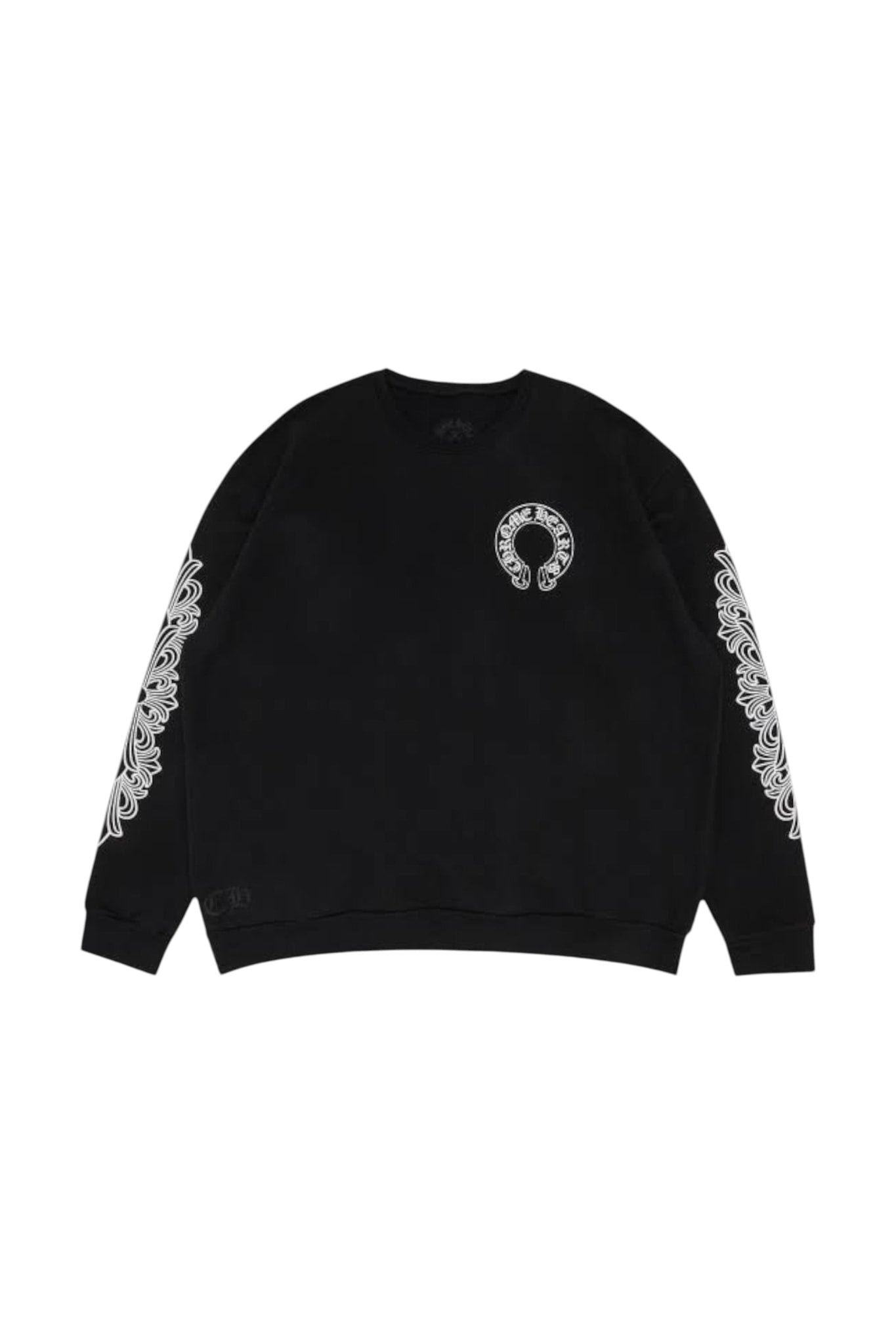 CHROME HEARTS HORSESHOE CREWNECK BLACK FLORAL