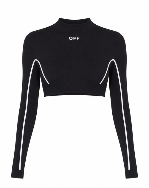 OFF-WHITE BLACK OFF STAMP SEAMLESS CROP TOP