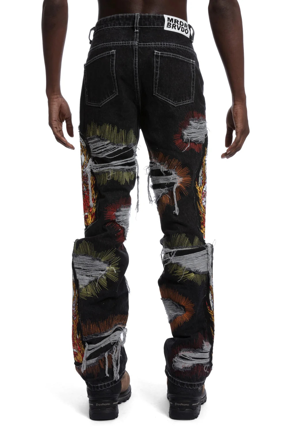 WHO DECIDES WAR BLACK WASH DISTRESSED JEANS