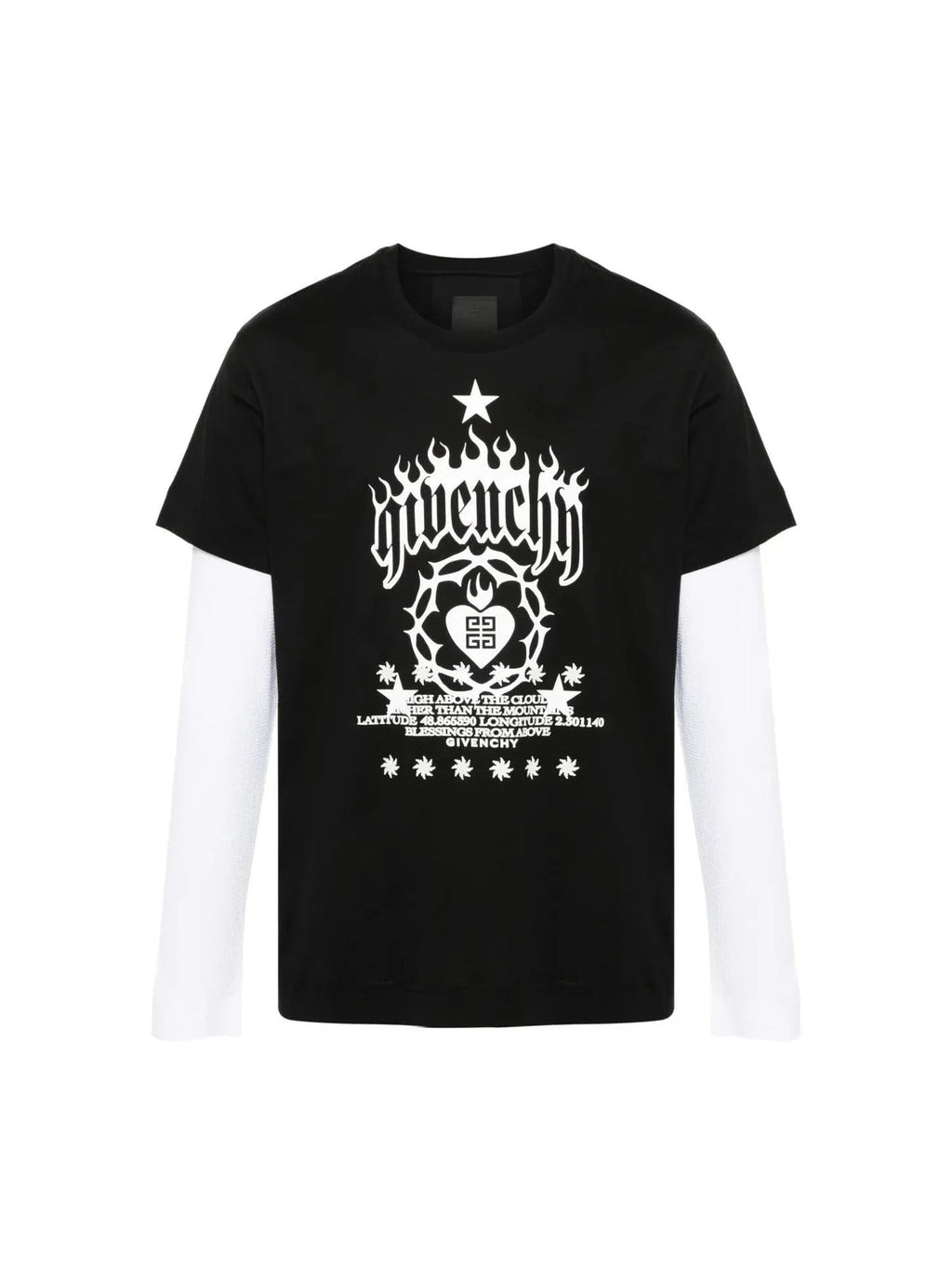 GIVENCHY LAYERED LONG SLEEVE STAR LOGO