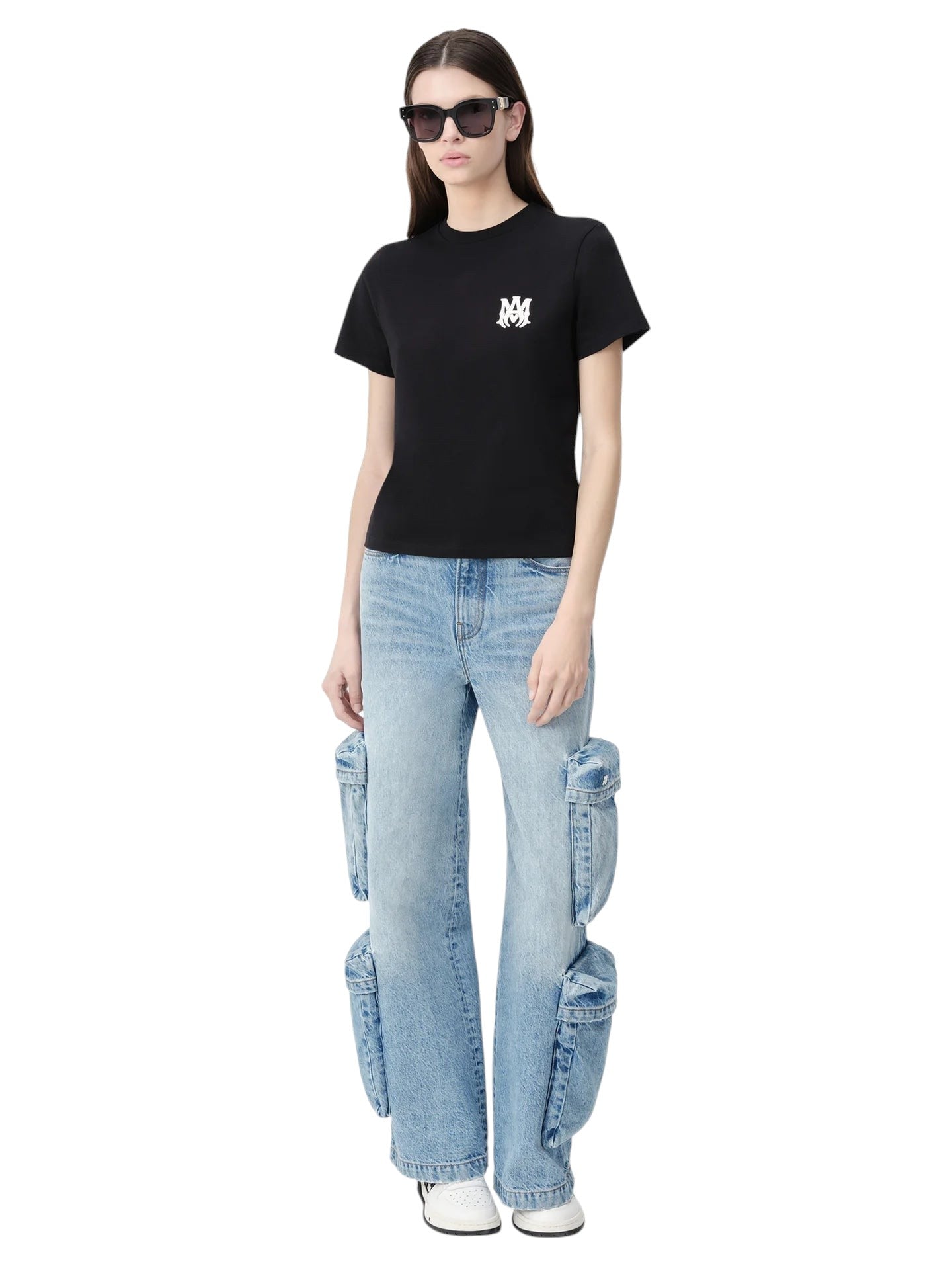 AMIRI WOMEN'S BLACK MA CORE LOGO T-SHIRT