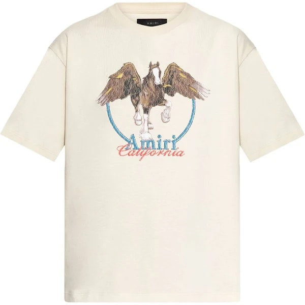 AMIRI VINTAGE WASH PEGASUS T-SHIRT ALABASTER